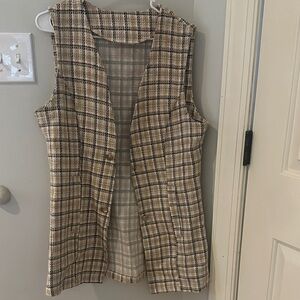 Plaid Sleeveless Vest